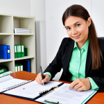 Environmental Auditor in a Modern Office**

"A professional environmental auditor, fully clothed in business casual attire, inspecting documents at a bright, modern office desk. Background features shelves with environmental regulations binders and a green plant. Safe for work, appropriate content, perfect anatomy, natural proportions, professional, well-formed hands, proper finger count, modest clothing, family-friendly."

**