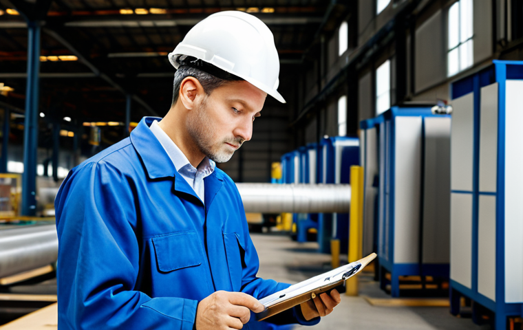 환경경영 자격증 취득을 위한 학습법 - **Environmental Audit:** "A professional environmental auditor in appropriate work attire, inspectin...
